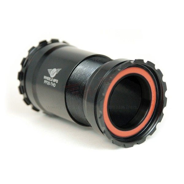 Wheels Mfg Zero Press Fit Bottom Bracket (Thread Together) — PF30 Frame / 30mm Spindle / Hybrid Ceramic / Black