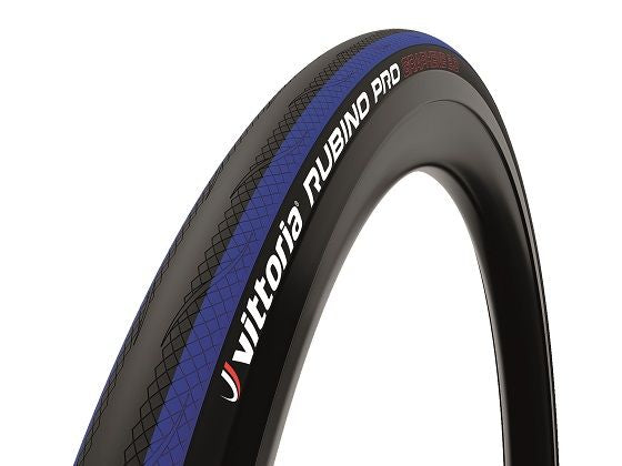 Vittoria Rubino Pro IV Folding Tyre — 700 x 25c (25-622) / G2.0 / Blue Stripe / Black Wall