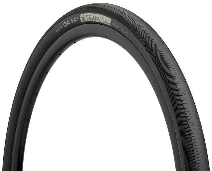 Teravail Rampart Tubeless Tyre (Durable) — 700c x 42 (42-622) / Black Wall