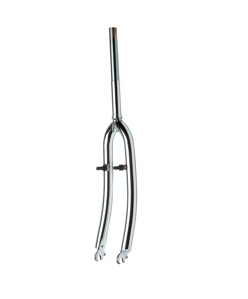 Rigid MTB Fork — For 26" Wheel / 1" Threaded / Canti/V-Brake / Steel / Chrome Silver