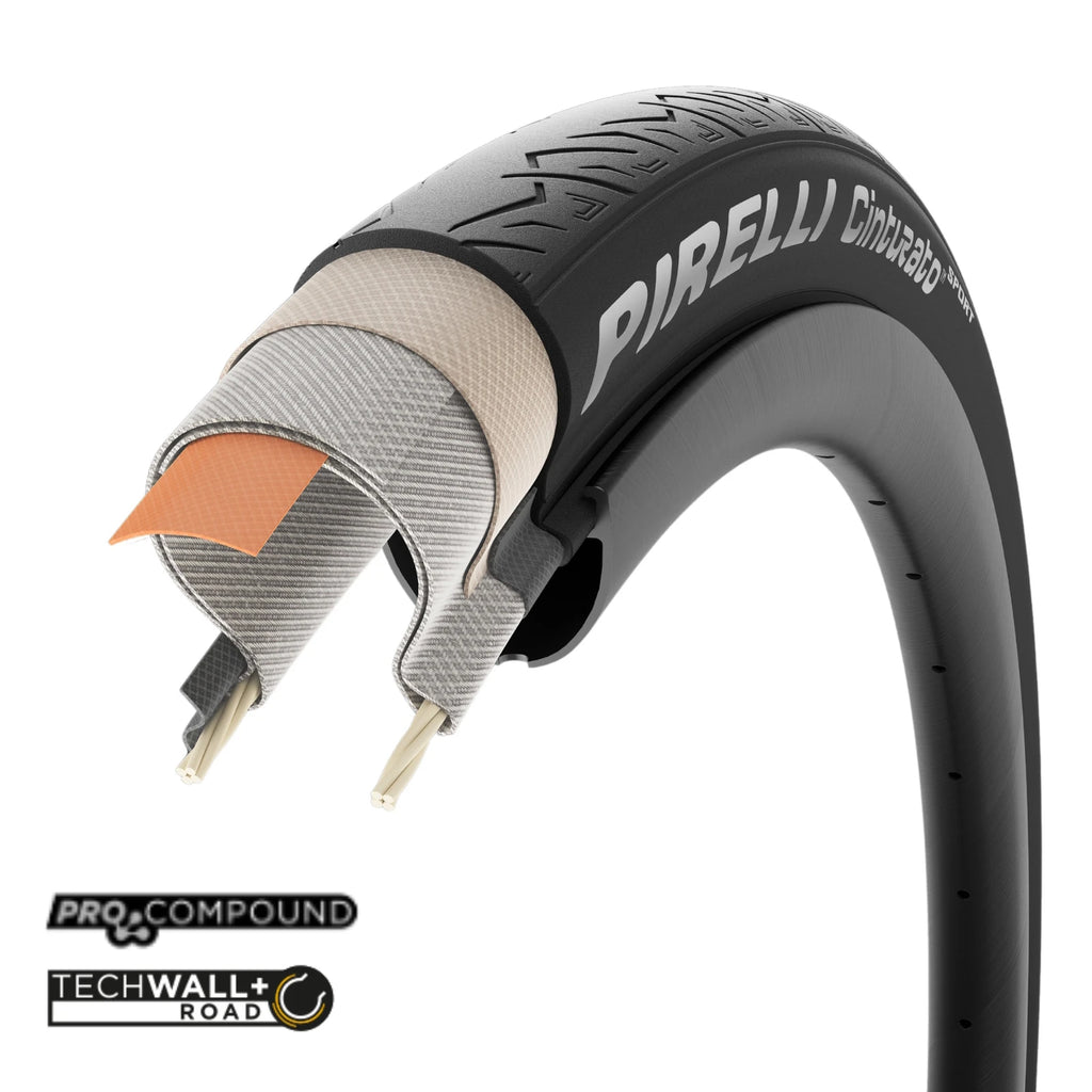 Pirelli Cinturato Sport Folding Tyre — 700 x 32c (32-622) / Black Wall