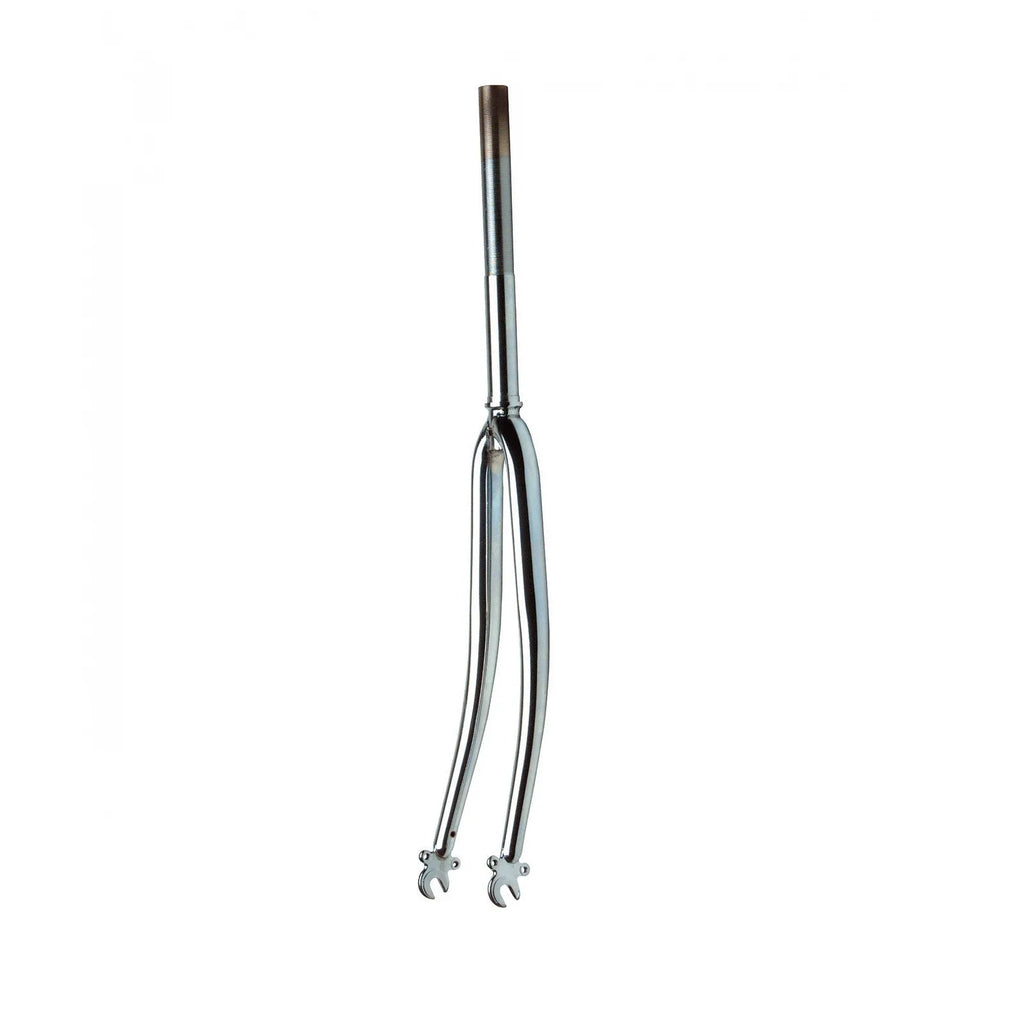 Rigid Road Fork — For 700c Wheel / 1" Threaded / Caliper Brake / Steel / Chrome Silver