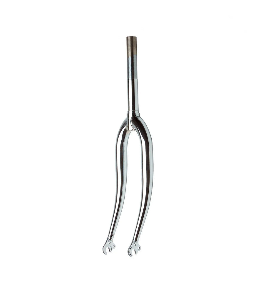 Rigid Kids Bike Fork — For 20" Wheel / 1" Threaded / Caliper Brake / Steel / Chrome Silver