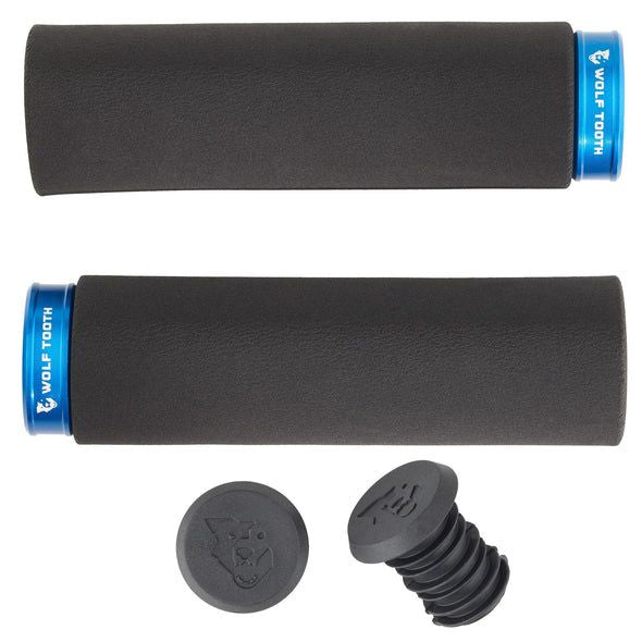 Wolf Tooth Fat Paw Lock-On Grips — Open End / Blue Collar / Black