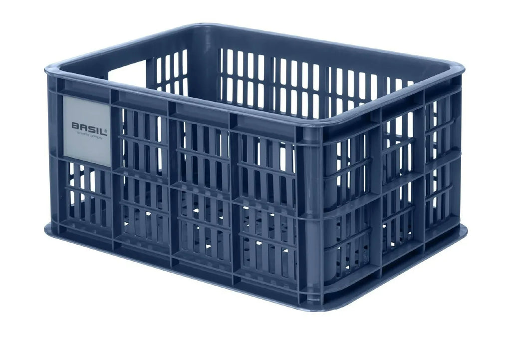 Basil Bicycle Crate Basket — Small (17.5L) / Recycled / Bluestone