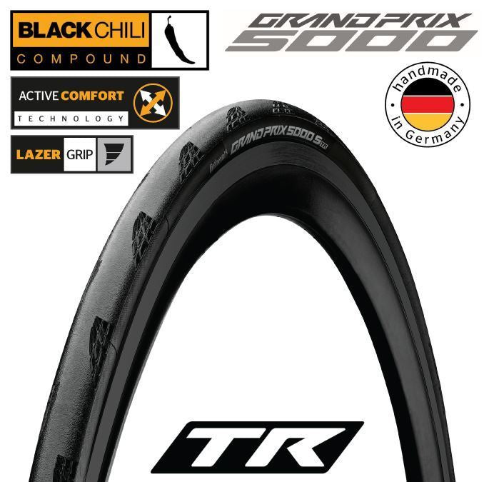Continental GP5000 S Tubeless Tyre  — 700 x 30c (30-622) / Black Wall
