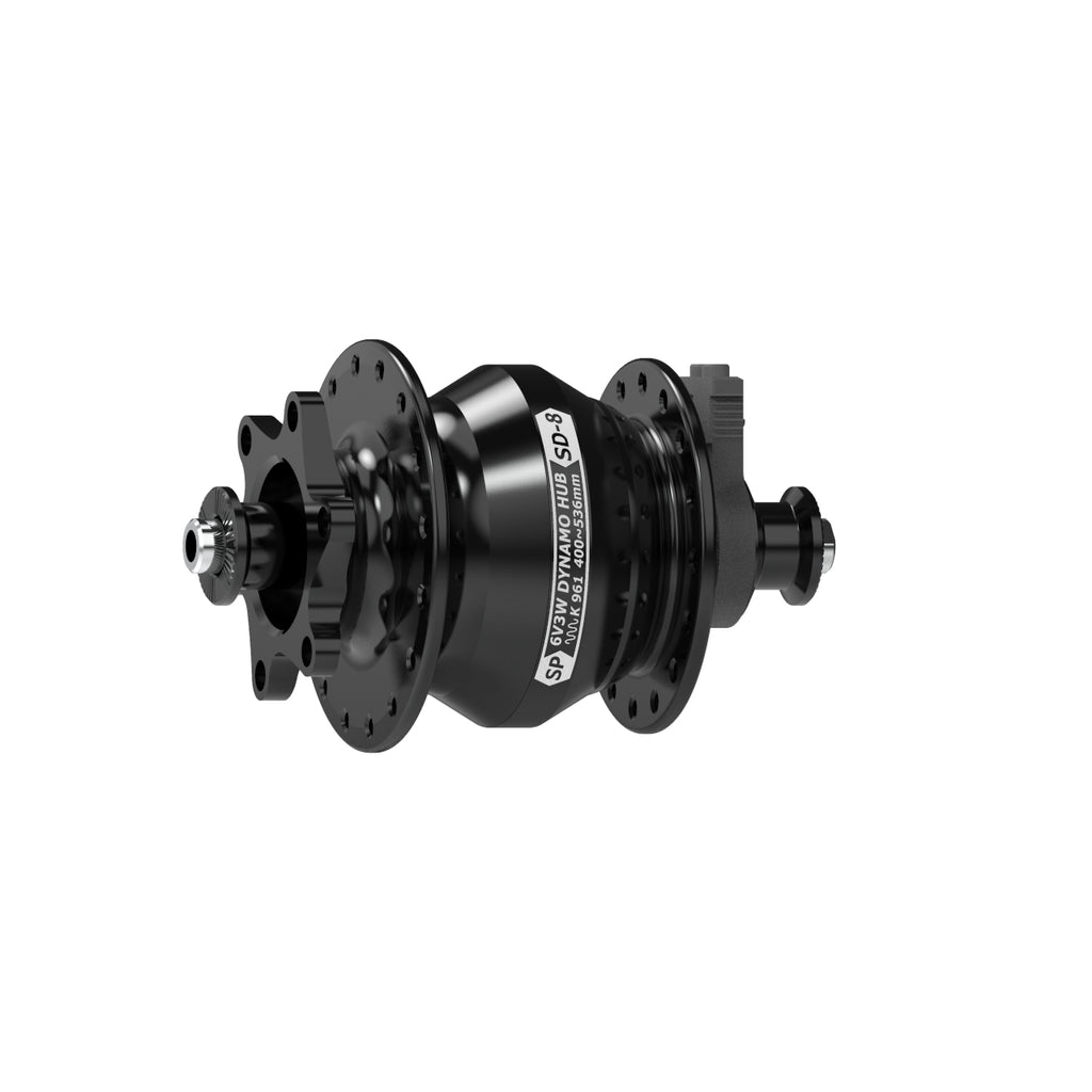 SP SD-8 Dynamo Hub — 36h / QR / 6 Bolt / Black