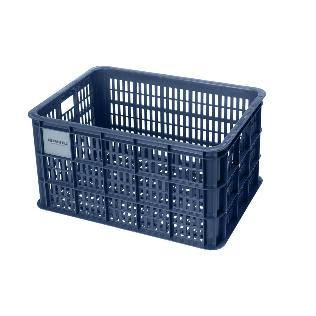 Basil Bicycle Crate Basket — Large (40L) / Recycled / Bluestone