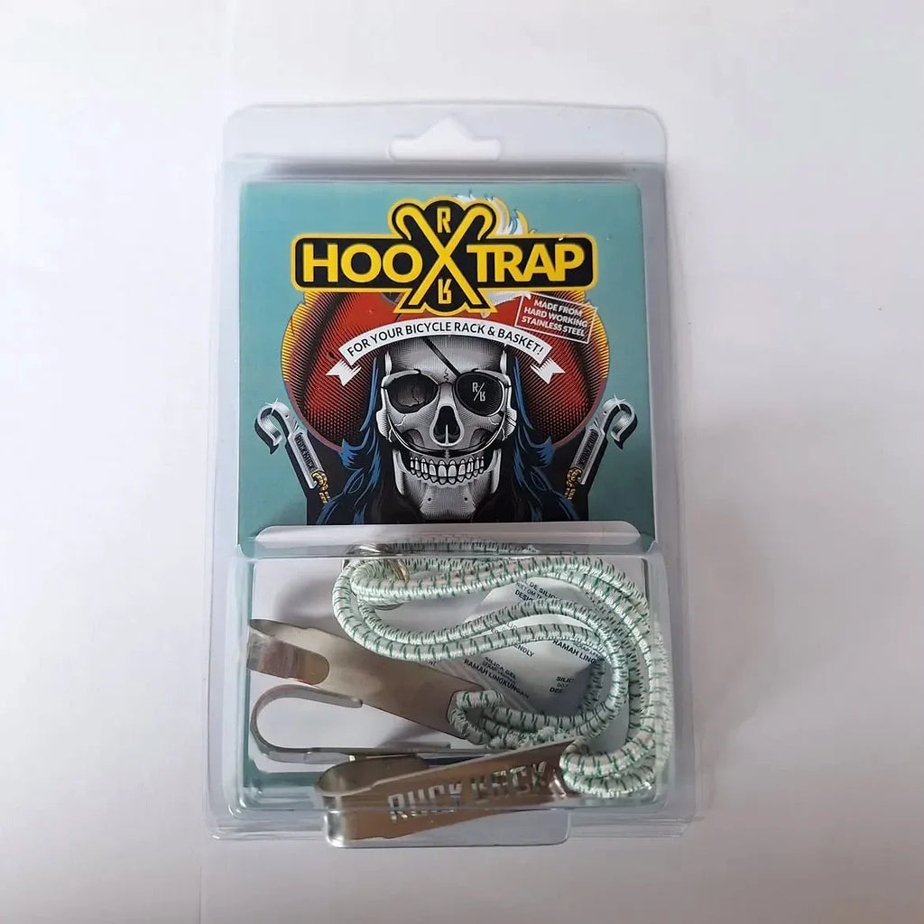 Ruckrack Hooxtrap Cargo Strap — White + Green Elastic