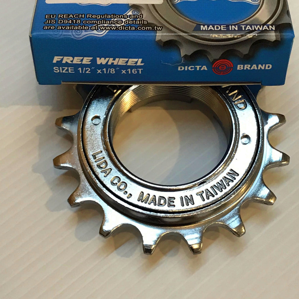 Dicta Singlespeed Freewheel — 1/8" x 16t / ISO (1.375" x 24tpi) / Ez-Off / Silver
