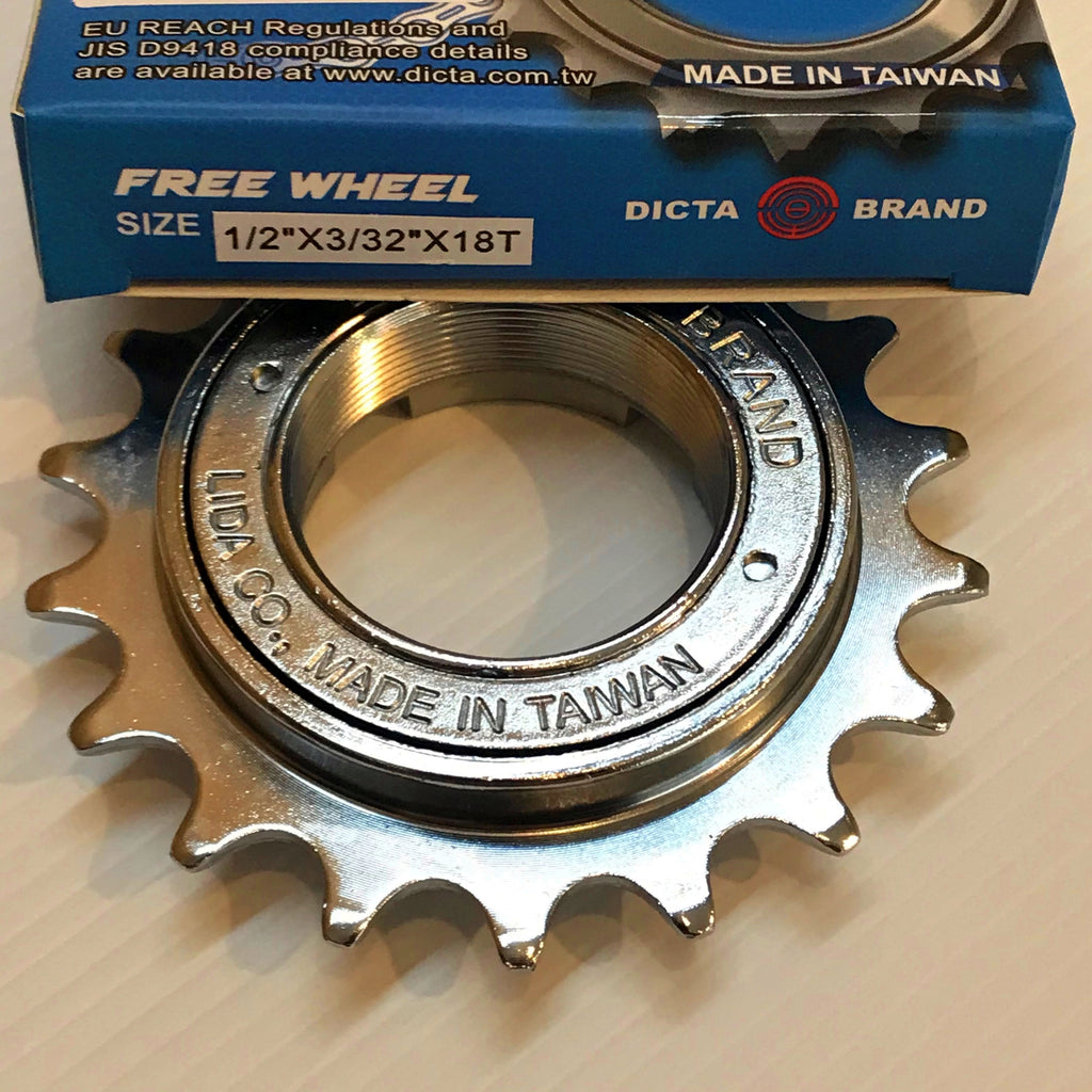 Dicta Singlespeed Freewheel — 3/32" x 18t / ISO (1.375" x 24tpi) / Ez-Off / Silver