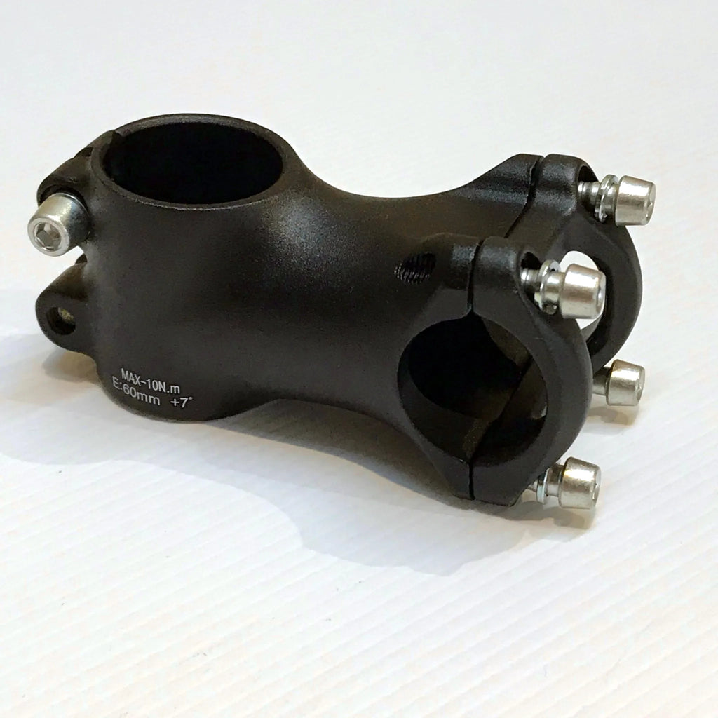 Threadless Stem — 1 1/8" (28.6mm) Steerer / 60mm x 7° / 25.4mm Bar / Alloy / Black