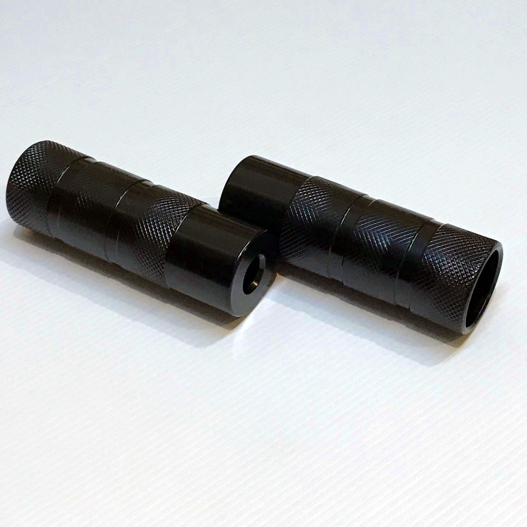 Foot Pegs — Threadless (14mm) / 38mm x 110mm / Steel / Black [2pc]