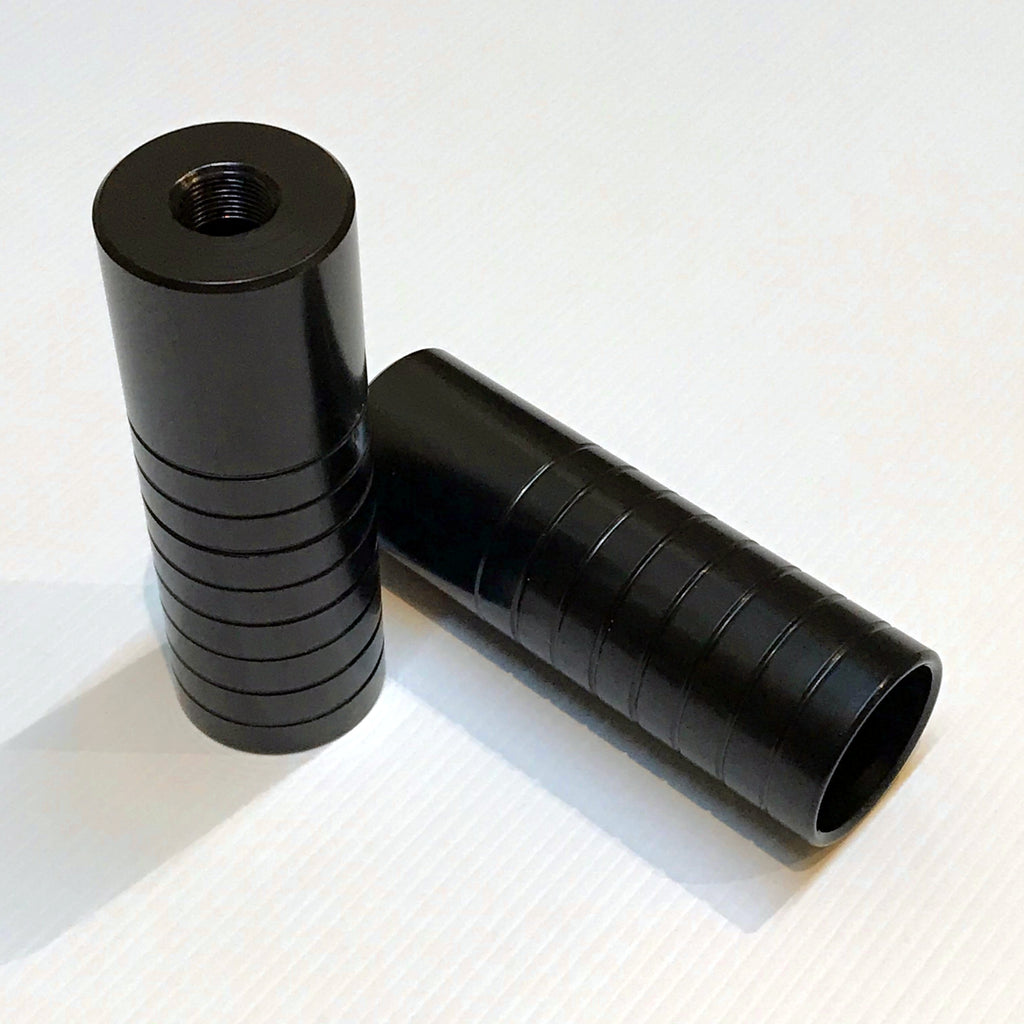 Foot Pegs — M14 x 1.0 Threaded / 38mm x 110mm / Steel / Black [2pc]
