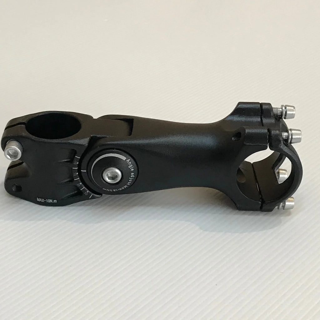 Adjustable Threadless Stem — 1 1/8" (28.6mm) Steerer / 110mm x -20-60° / 31.8mm Bar / Alloy / Black
