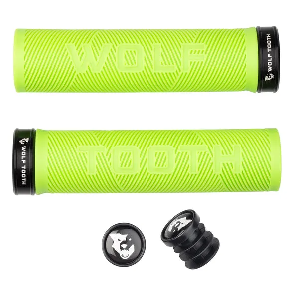 Wolf Tooth Echo Lock-On Grips — Open End / Black Collar / Green