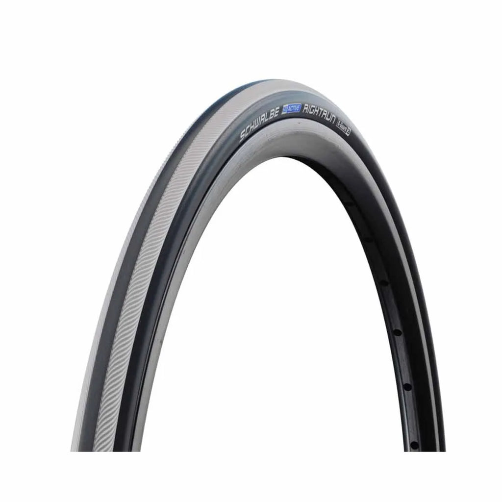 Schwalbe RightRun Wire Bead Tyre — 26 x 7/8" (23-559) / Black'n'Roll K-Guard / Grey Stripes / Black Wall