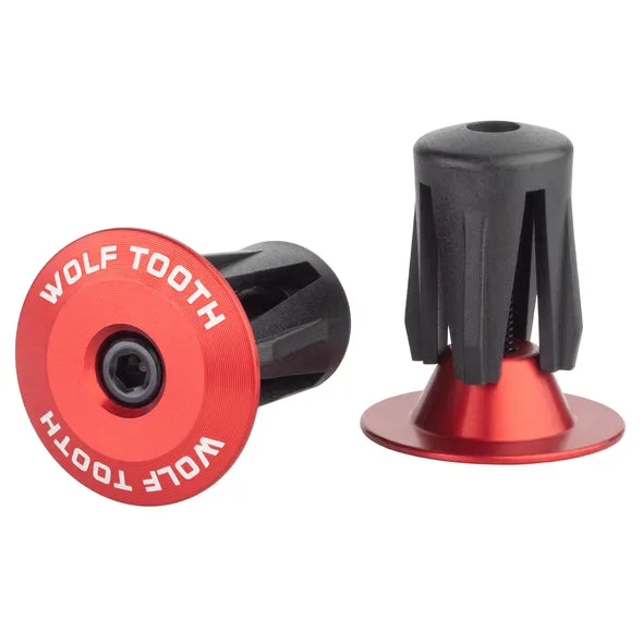 Wolf Tooth Bar End Plugs — Alloy / Red [2pc]