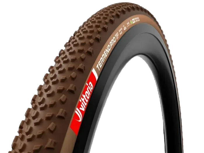 Vittoria Terreno Pro T60 Mixed Gravel Race Tubeless Tyre  — 700 x 40c (40-622) / TLR G2.0 / Brown / Natural Brown Wall