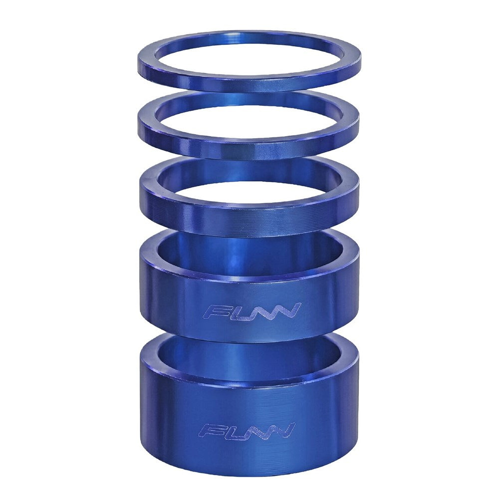Funn Alloy Headset Spacer Kit — 35mm Total Height / 28.6mm (1 1/8") / Blue [5pc]