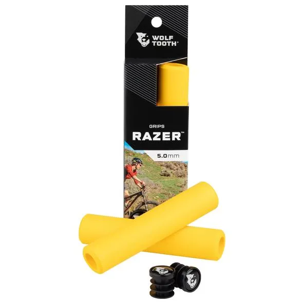 Wolf Tooth Razer Slide-On Grips — Open End / Yellow