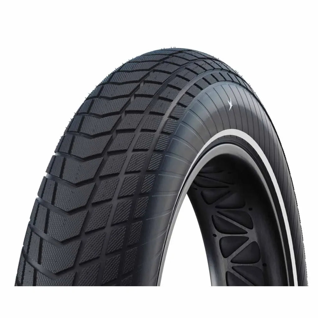 Schwalbe Motion Super Moto-X Wire Bead Tyre — 20 x 4.00" (100-406) / ADDIX Green Double Defense + RaceGuard / Reflective / Black Wall