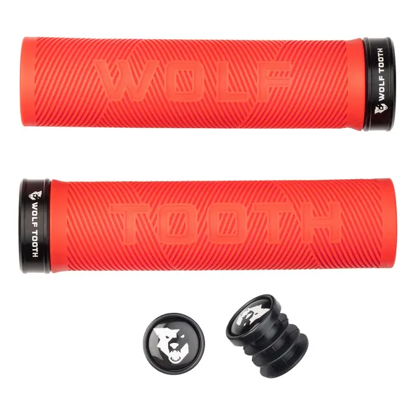 Wolf Tooth Echo Lock-On Grips — Open End / Black Collar / Red