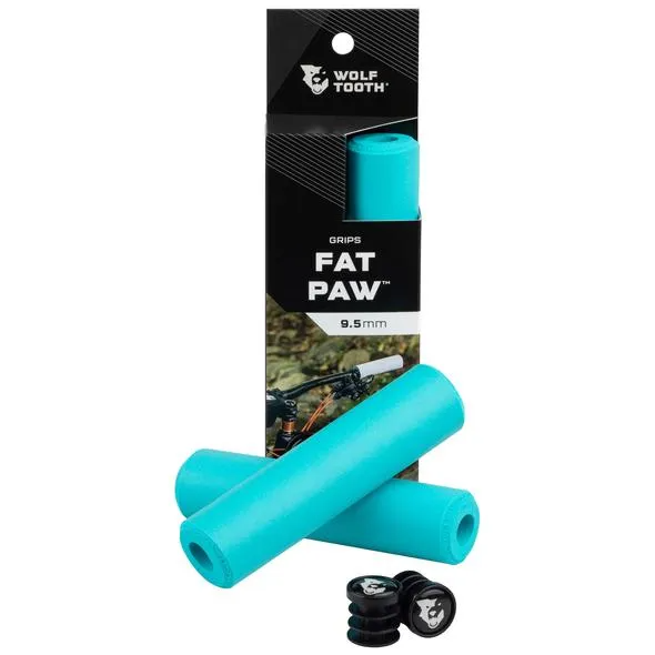 Wolf Tooth Fat Paw Slide-On Grips — Open End / Teal
