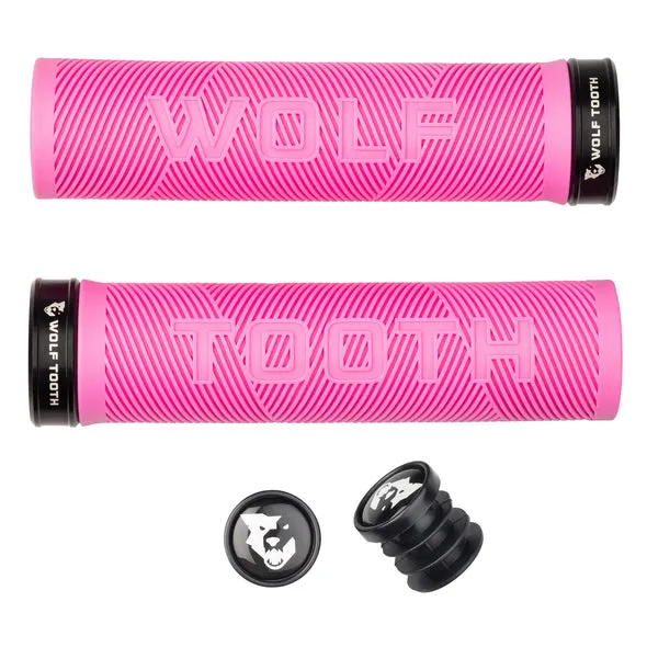 Wolf Tooth Echo Lock-On Grips — Open End / Black Collar / Pink
