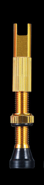 Chepark Tubeless Presta Valve — 40mm / Alloy / Gold [2pc]