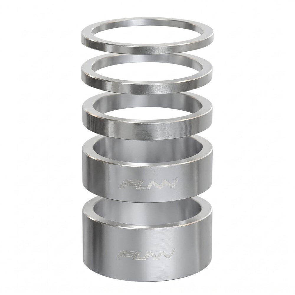 Funn Alloy Headset Spacer Kit — 35mm Total Height / 28.6mm (1 1/8") / Silver [5pc]