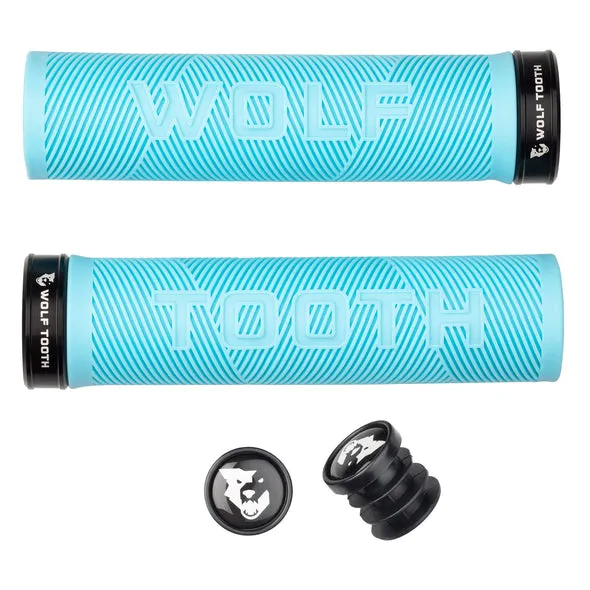 Wolf Tooth Echo Lock-On Grips — Open End / Black Collar / Teal
