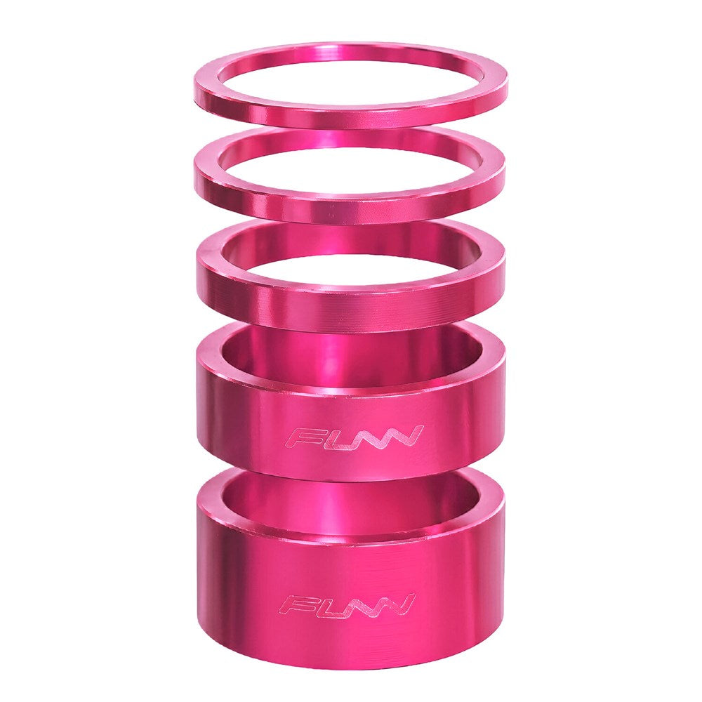Funn Alloy Headset Spacer Kit — 35mm Total Height / 28.6mm (1 1/8") / Pink [5pc]