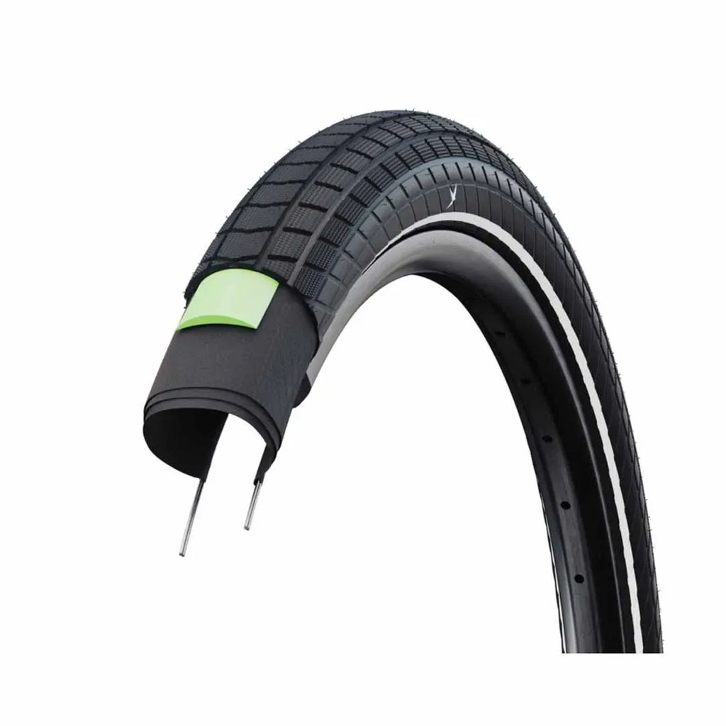 Schwalbe Motion Super Moto-X Wire Bead Tyre — 26 x 2.40" (62-559) / ADDIX Green Double Defense + GreenGuard / Reflective / Black Wall