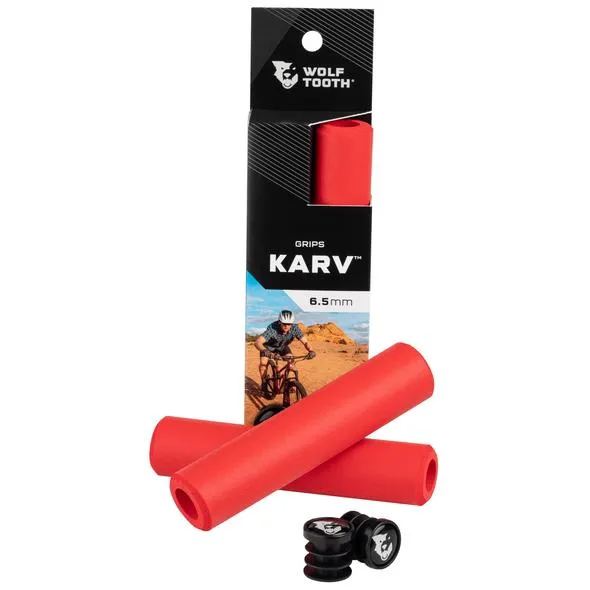Wolf Tooth Karv Slide-On Grips — Open End / Red