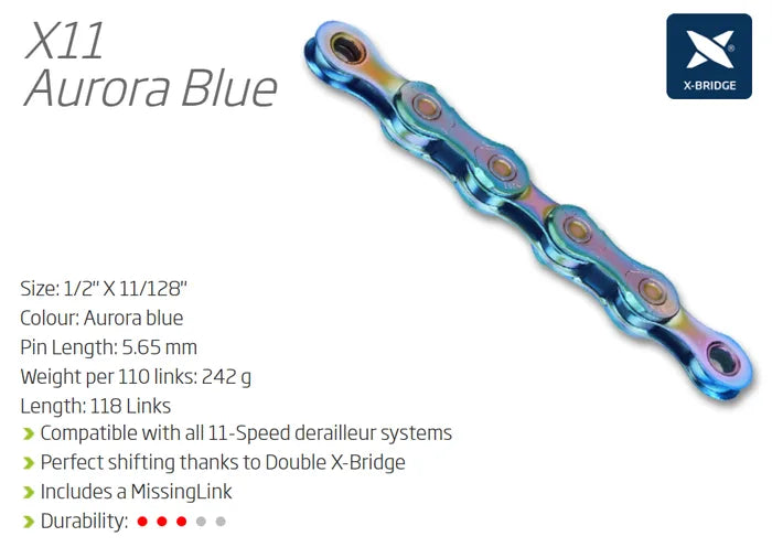 KMC X11 Chain — 116 Links / Aurora (Oil Slick)