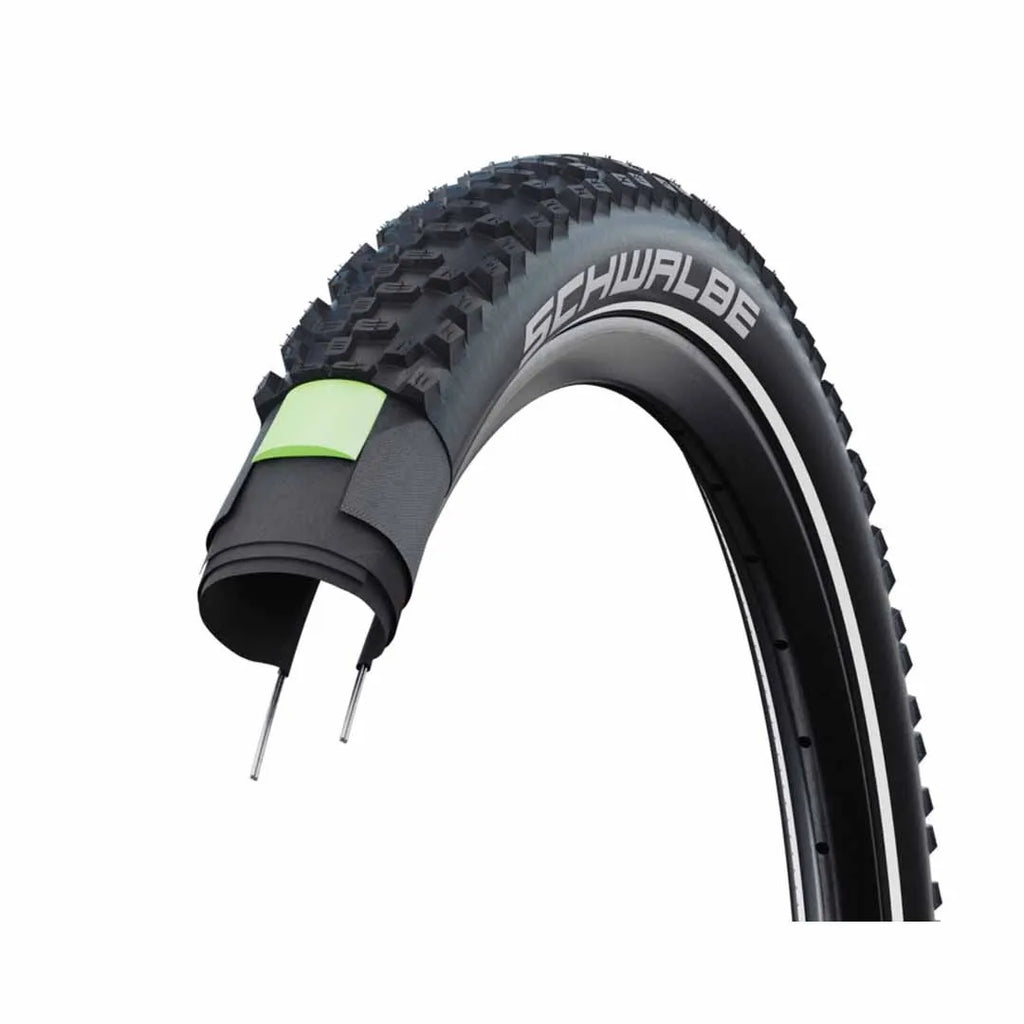 Schwalbe Smart Sam Plus Wire Bead Tyre — 29 x 2.10" (54-622) / ADDIX Double Defense + GreenGuard / Reflective / Black Wall