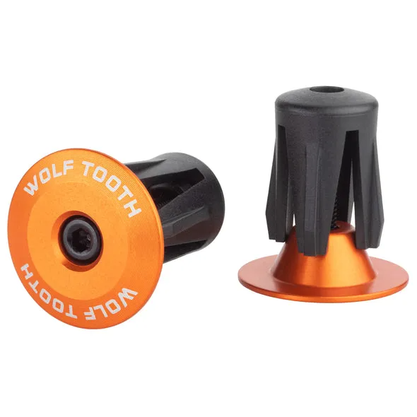 Wolf Tooth Bar End Plugs — Alloy / Orange [2pc]