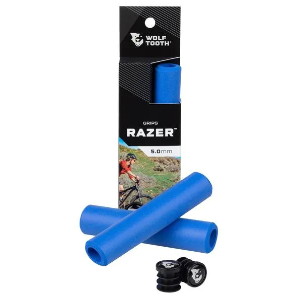 Wolf Tooth Razer Slide-On Grips — Open End / Blue