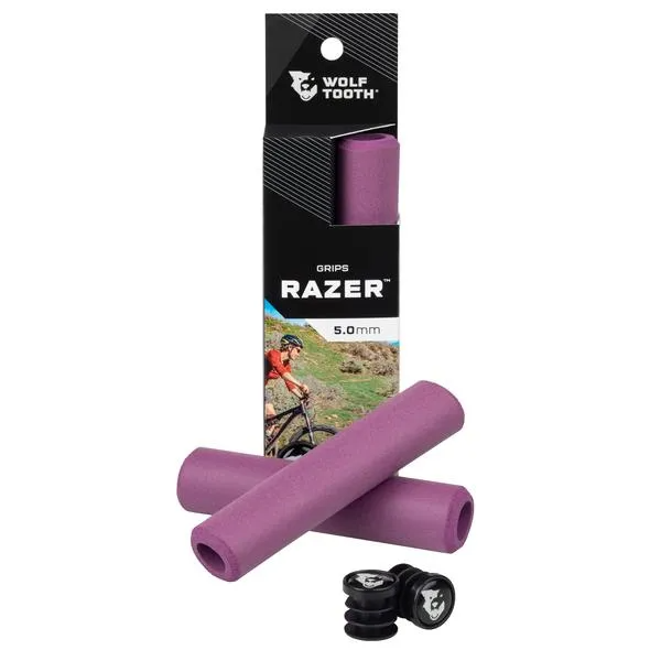 Wolf Tooth Razer Slide-On Grips — Open End / Purple