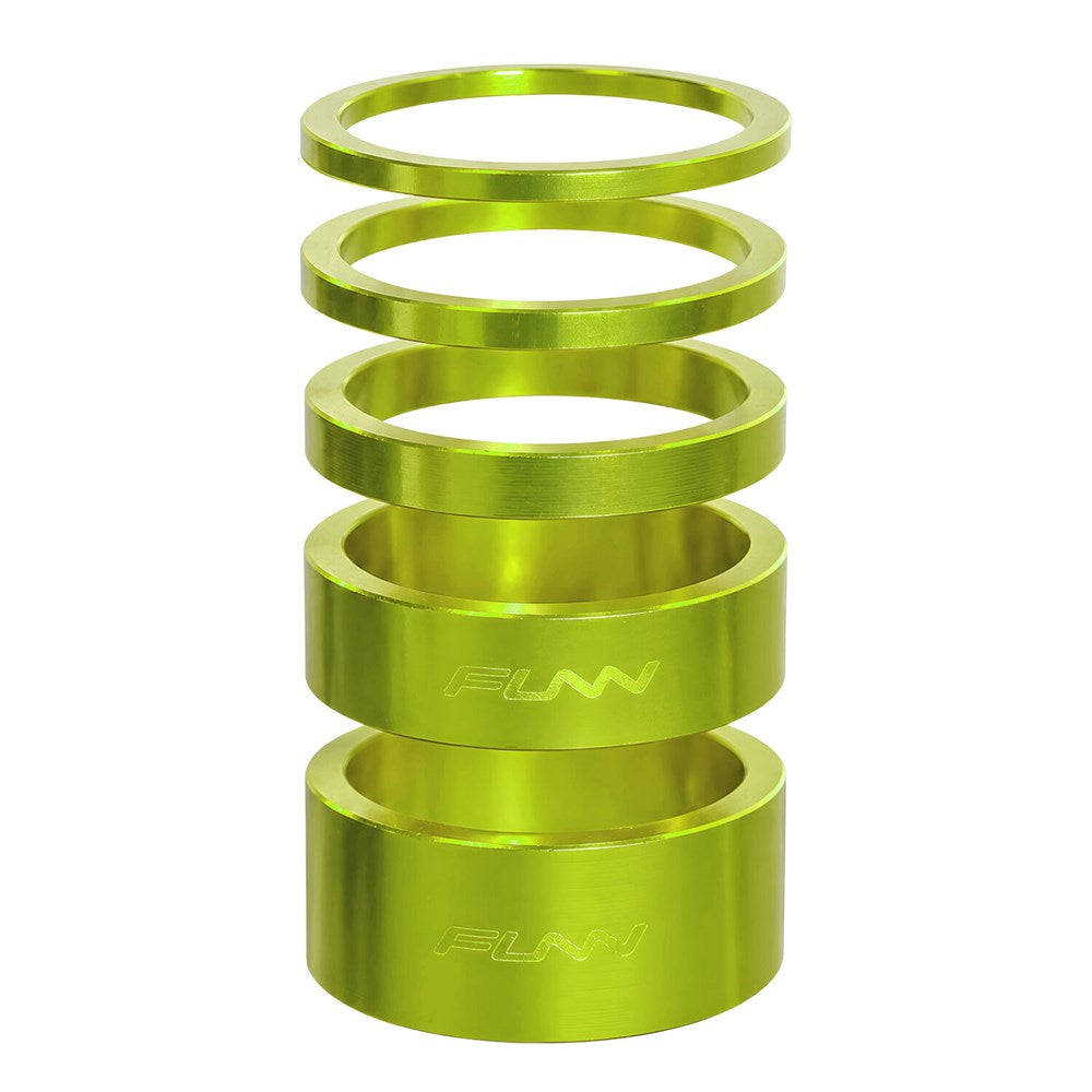 Funn Alloy Headset Spacer Kit — 35mm Total Height / 28.6mm (1 1/8") / Green [5pc]