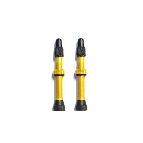 Generic Tubeless Presta Valve — 44mm / Alloy / Yellow [2pc]