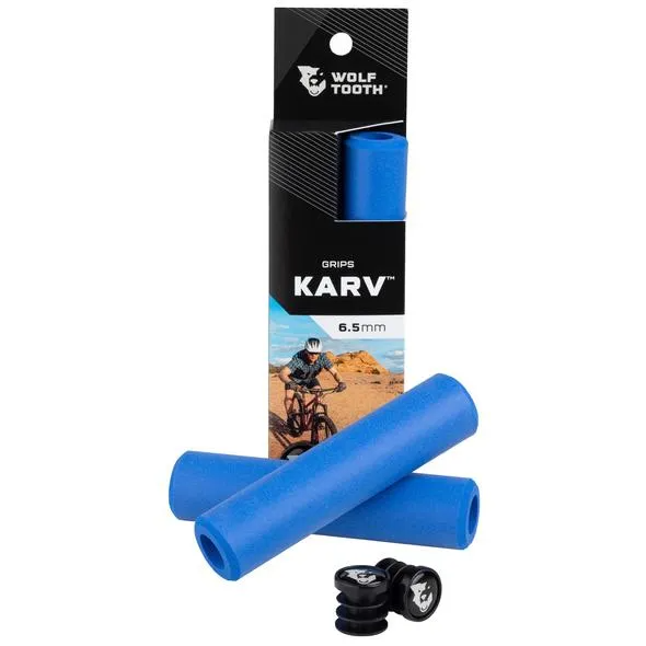 Wolf Tooth Karv Slide-On Grips — Open End / Blue