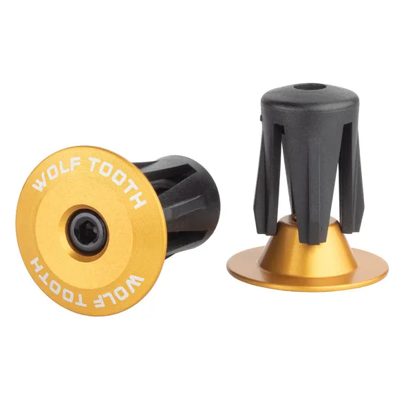 Wolf Tooth Bar End Plugs — Alloy / Gold [2pc]