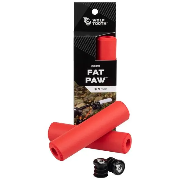 Wolf Tooth Fat Paw Slide-On Grips — Open End / Red