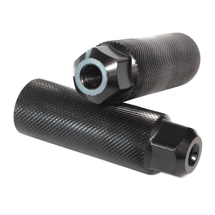 Foot Pegs — 3/8" x 26 TPI Threaded / 33 x 102mm / Steel / Black [2pc]