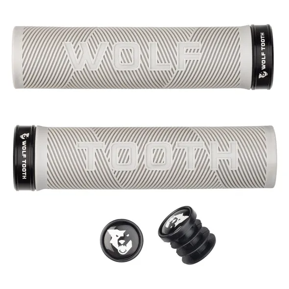 Wolf Tooth Echo Lock-On Grips — Open End / Black Collar / Grey