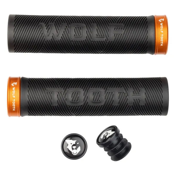 Wolf Tooth Echo Lock-On Grips — Open End / Orange Collar / Black