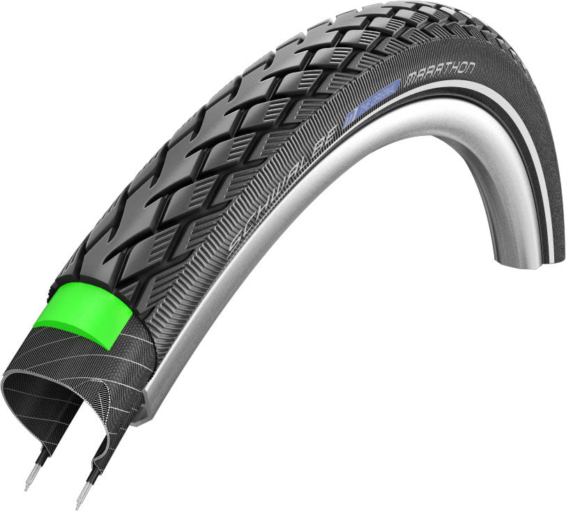 Schwalbe Marathon Wire Bead Tyre  — 20 x 1.50" (40-406) / Reflective / Black Wall