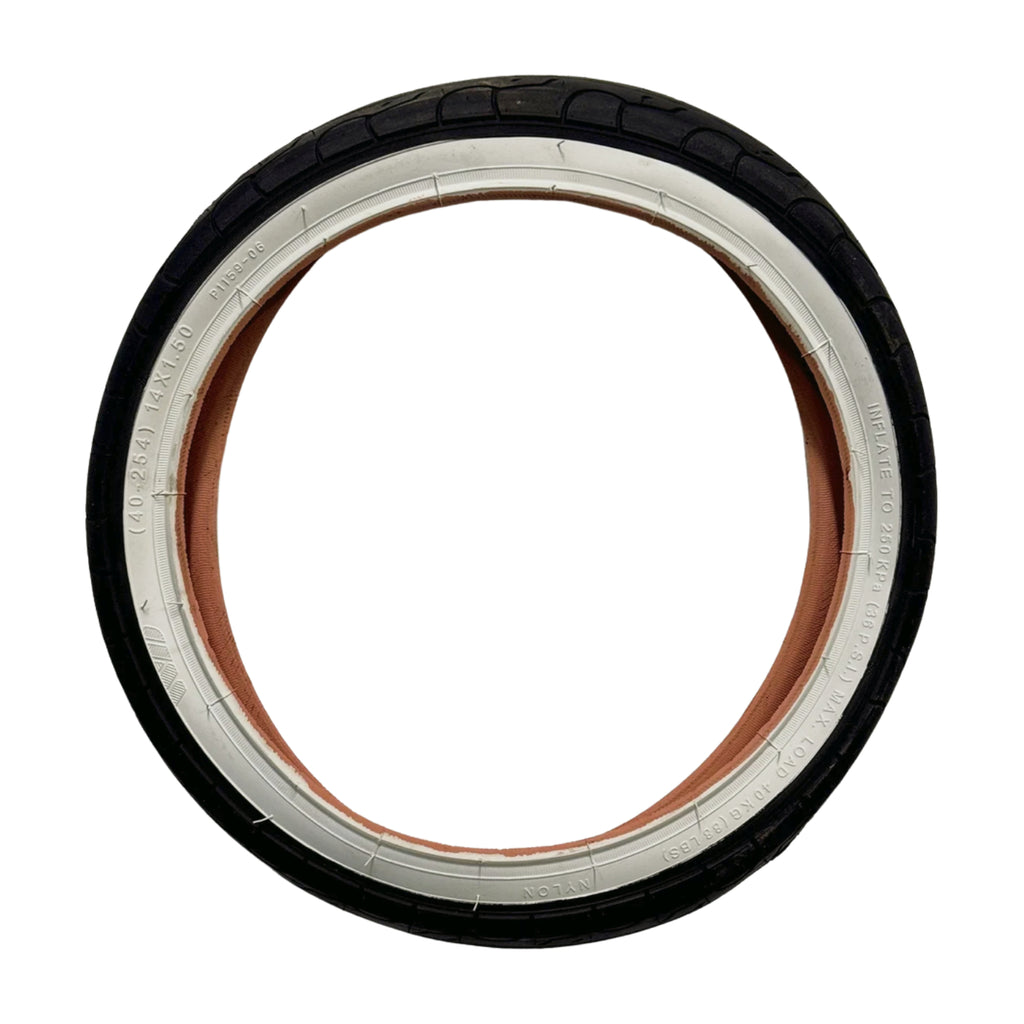 ByK E250 Slick Wire Bead Tyre (by Kenda) — 14 x 1.50" (40-254) / White Wall